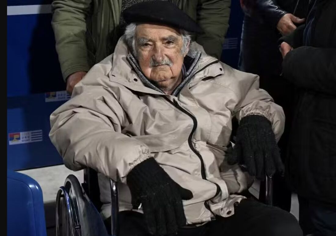 O ex-presidente uruguaio Pepe Mujica em uma entrevista coletiva 