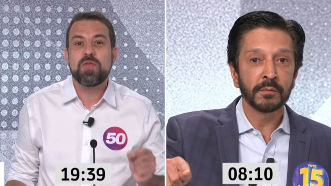 Guilherme Boulos (à esquerda) e Ricardo Nunes (à direita)