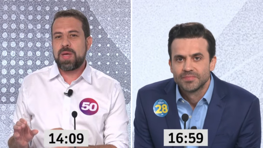 Guilherme Boulos (à esquerda) e Pablo Marçal (à direita)