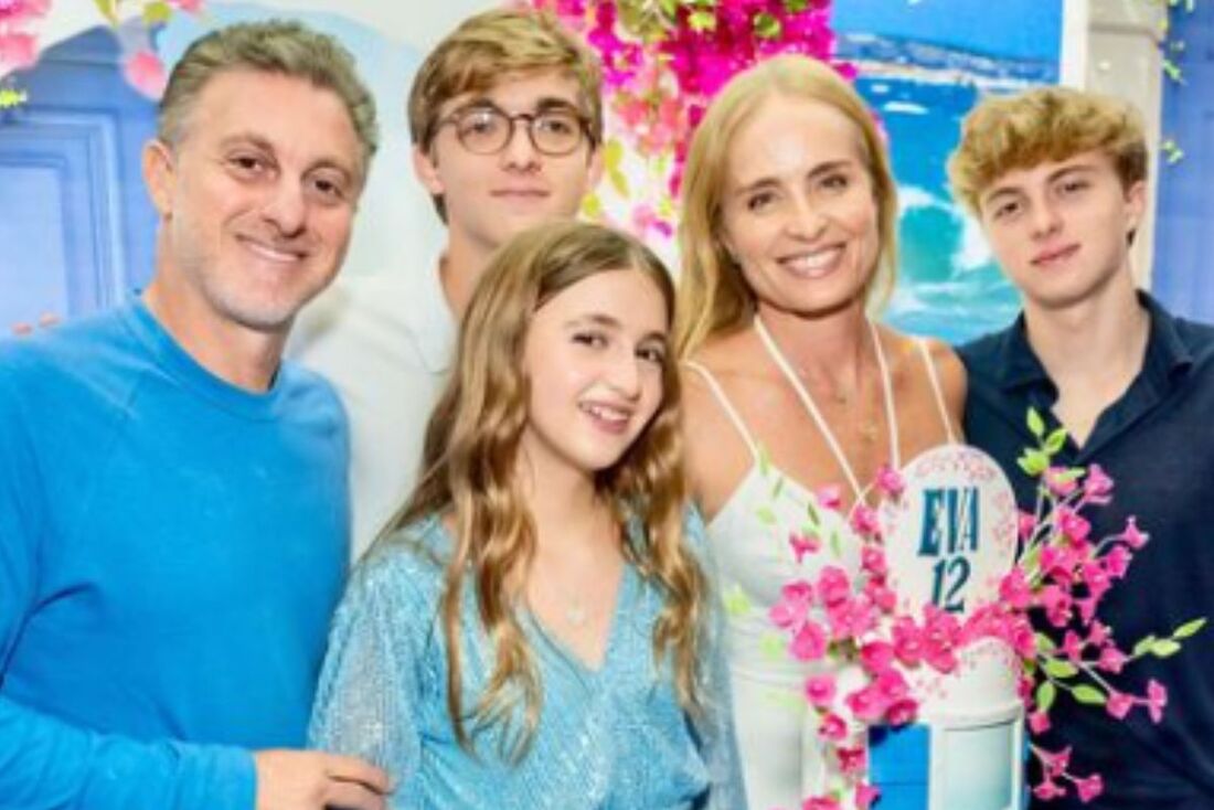 Luciano Huck e Angélica no aniversário da filha mais nova, Eva, de 12 anos