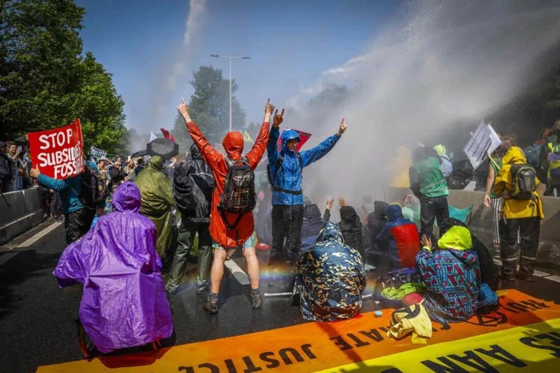 Manifestações ambientalistas organizadas pelo grupo Extinction Rebellion (XR) são conhecidas em Haia