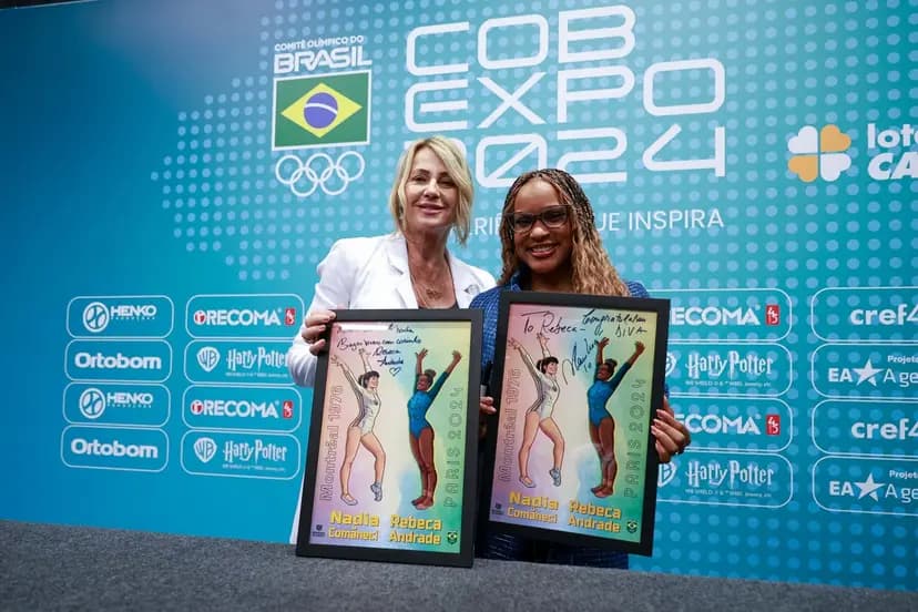 Nadia Comaneci e Rebeca Andrade