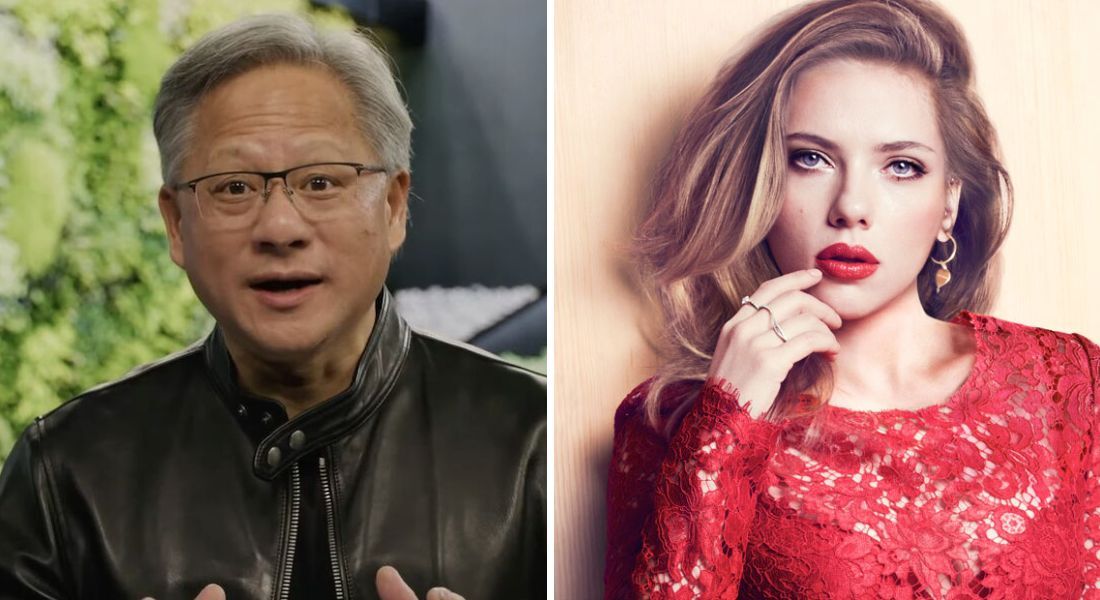 O CEO da Nvidia Jensen Huang e a atriz Scarlett Johansson estão entre os mais influentes no setor de inteligência artificial