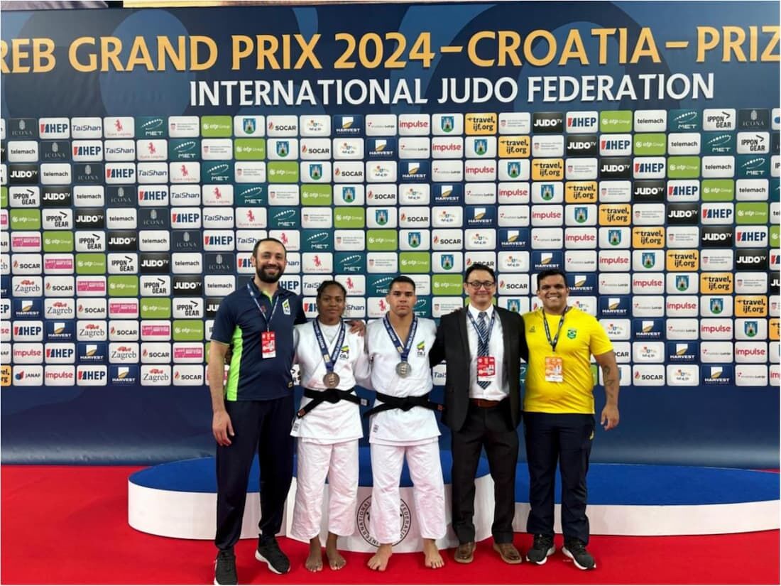 Gabreil Falcão é prata e Nauana Silva é bronze no Grand Prix de Zagreb de judô