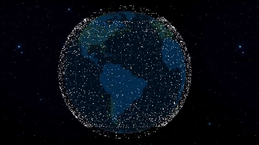 Mapa de satélites Starlink na Órbita Terrestre Baixa 