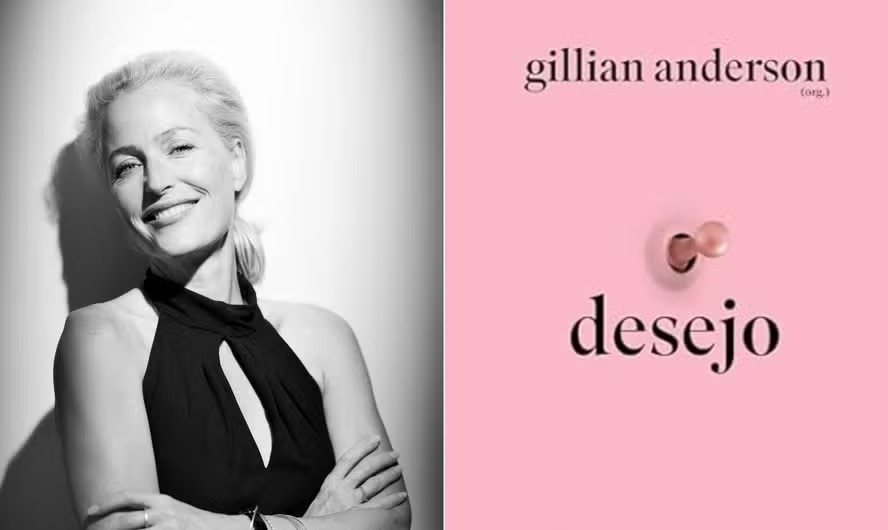 A atriz Gillian Anderson, organizadora do livro 'Desejo', coletânea de fantasias sexuais femininas 