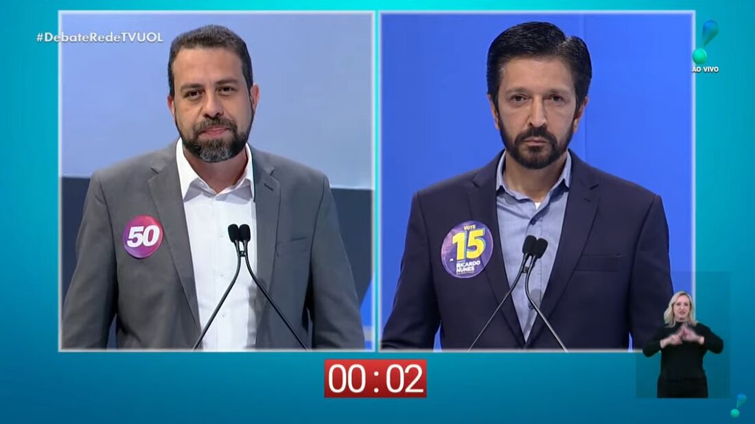 Guilherme Boulos (à esquerda) e Ricardo Nunes (à direita)