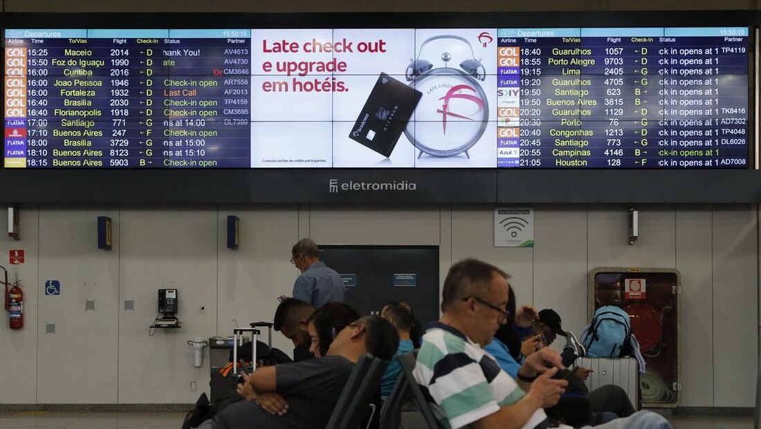 Saguão do Aeroporto Santos Dumondt, no Rio de Janeiro