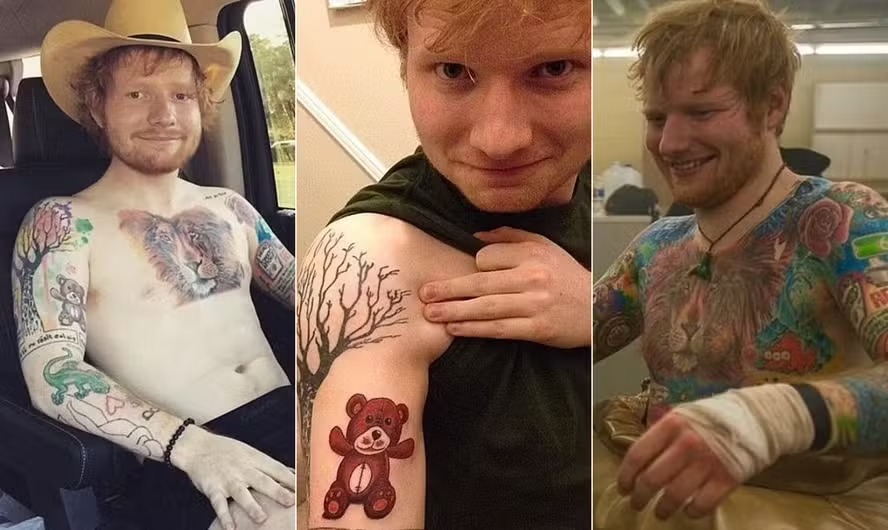 Ed Sheeran e sua coleção de tatuagens 