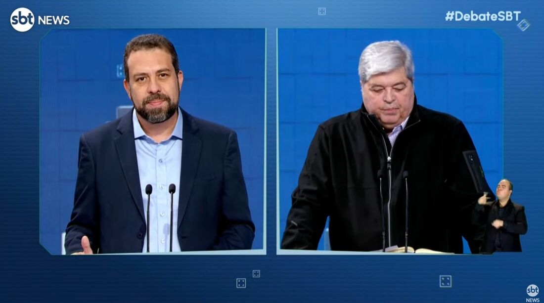 Guilherme Boulos (à esquerda) e José Luiz Datena (à direita)