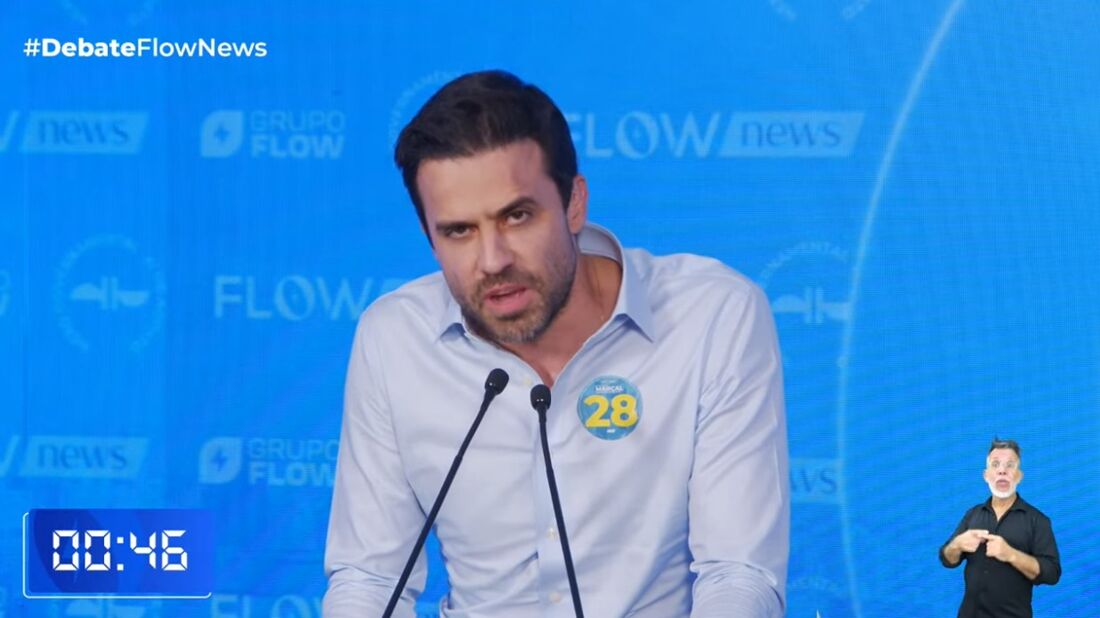 Pablo Marçal, durante debate no Flow Podcast