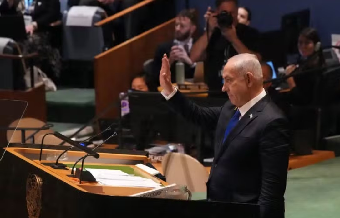 Netanyahu durante discurso na Assembleia Geral da ONU 