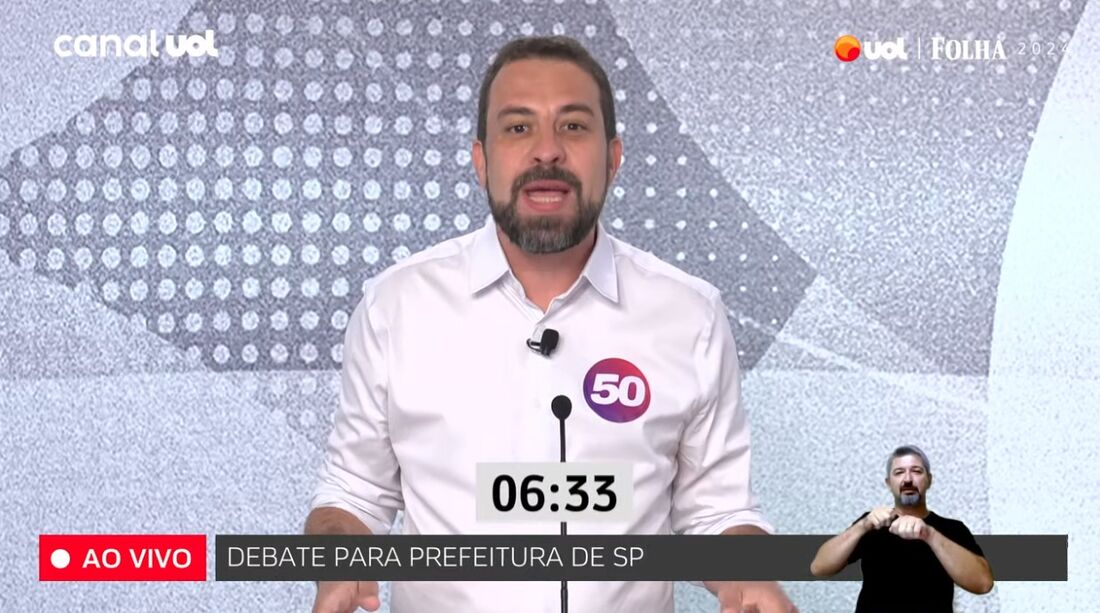 Guilherme Boulos, em debate no portal UOL