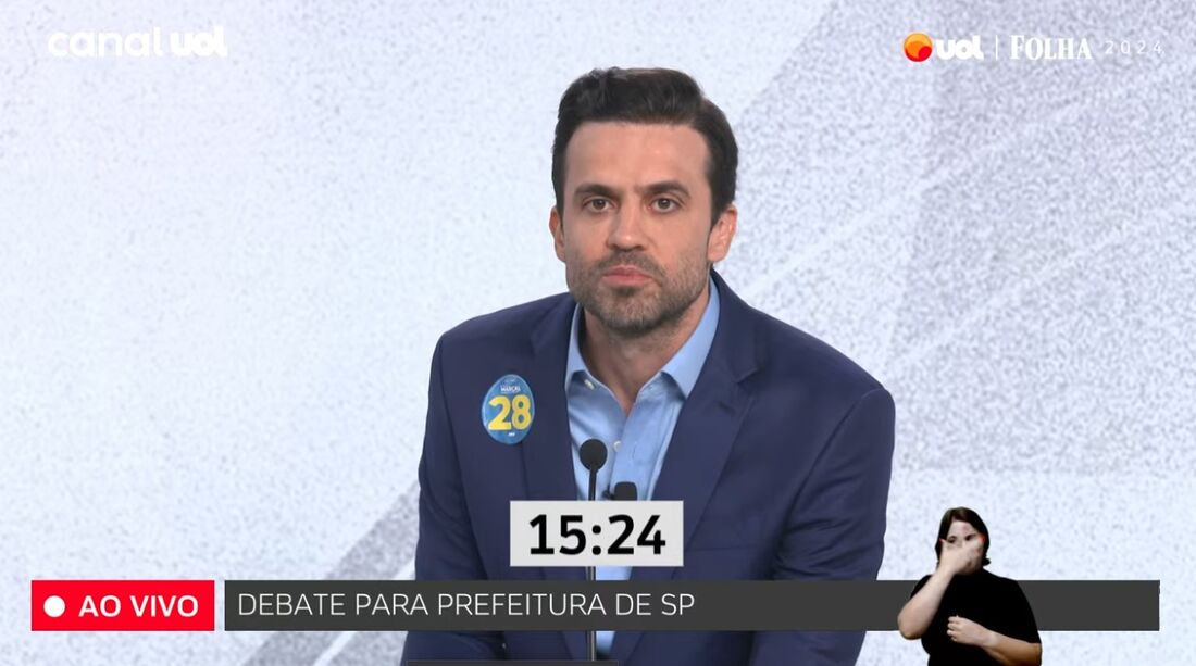 Pablo Marçal (PRTB) em debate no portal UOL