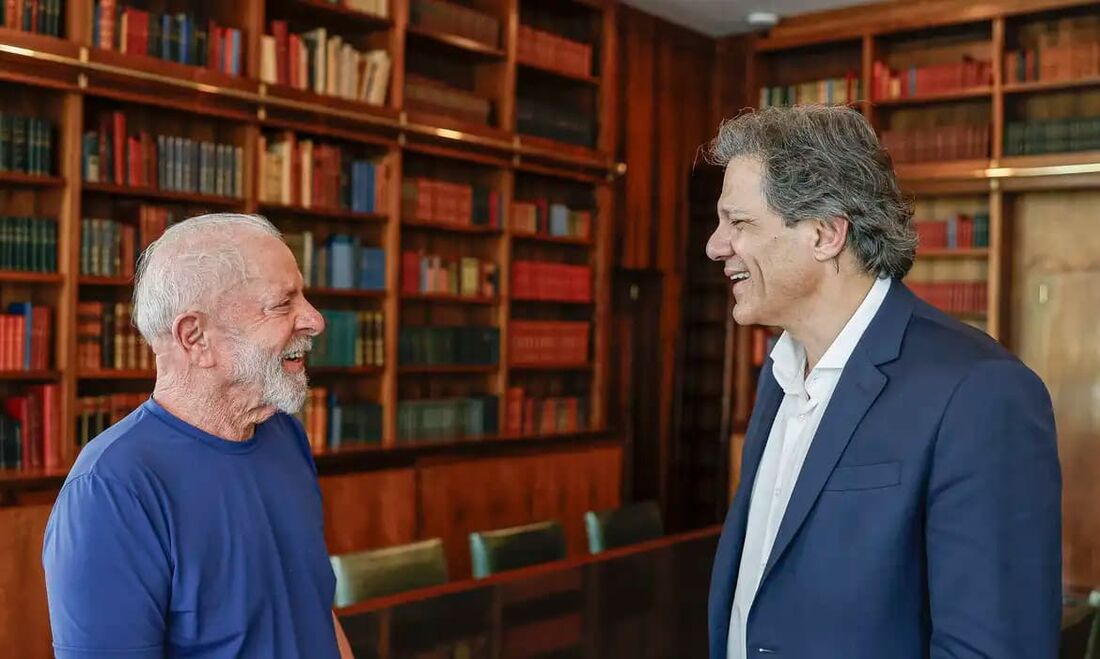 O presidente Luiz Inácio Lula da Silva, e o ministro da Fazenda, Fernando Haddad