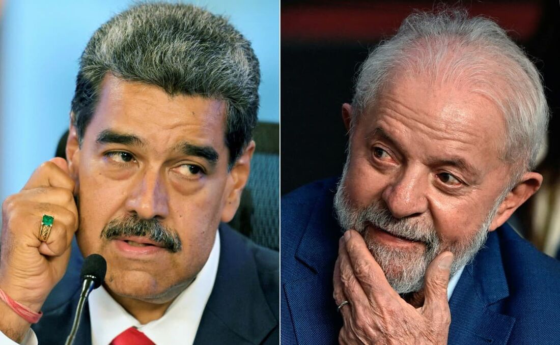 O presidente venezuelano Nicolás Maduro, e o presidente do Brasil, Luiz Inácio Lula da Silva