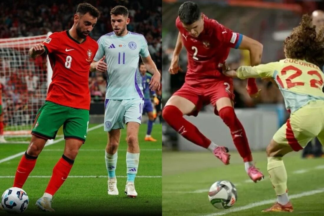 Escócia x Portugal e Espanha x Sérvia em ação nos jogos do turno