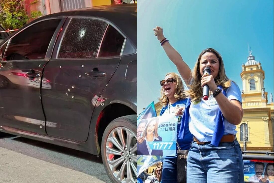 A vereadora e candidata à reeleição Janaína Lima (PP) teve seu carro atingido por 11 tiros na noite desta quinta-feira, 3