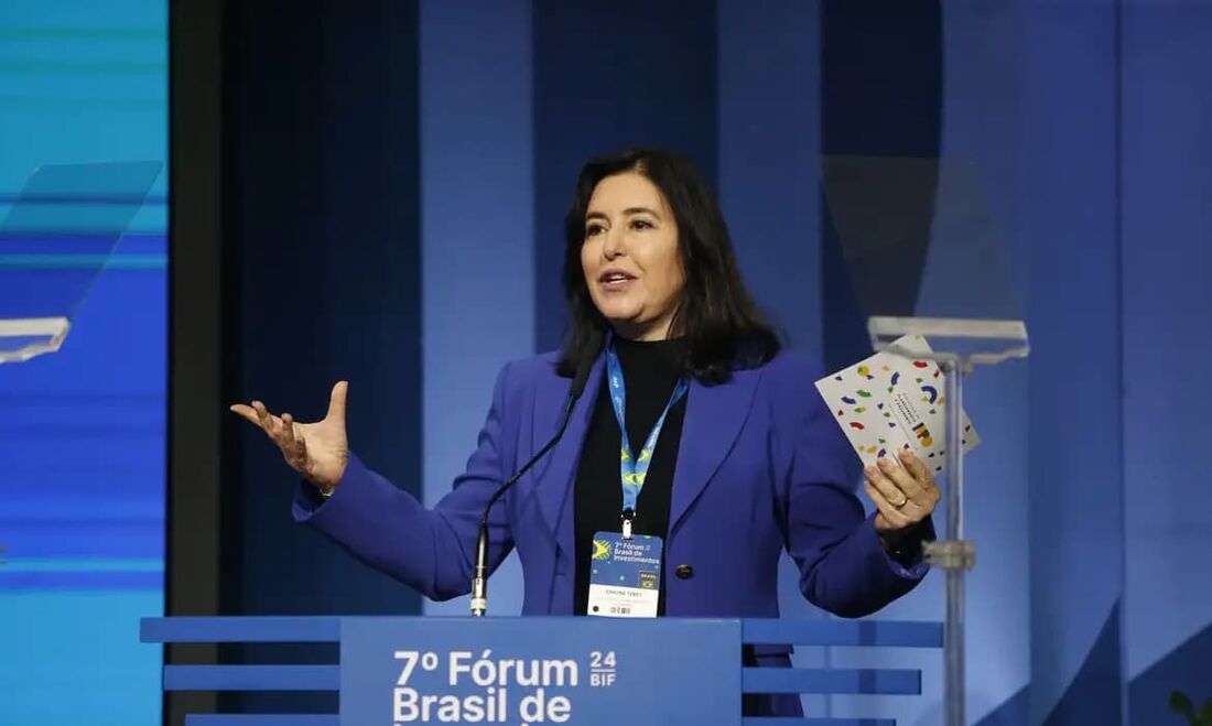 A ministra do Planejamento e Orçamento, Simone Tebet