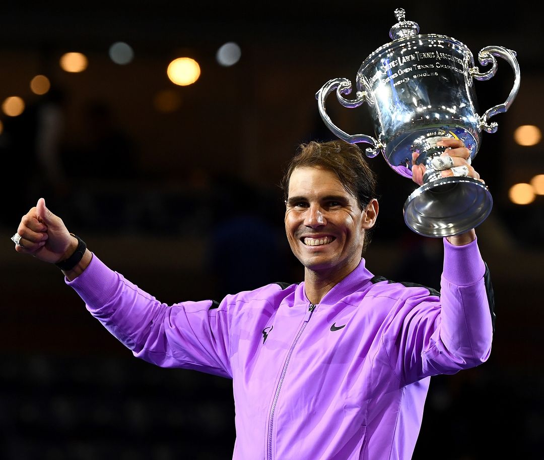 Nadal comemorando título de US Open