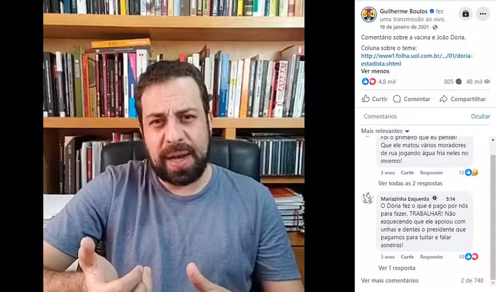 A postagem de Boulos na manhã da suposta internação 