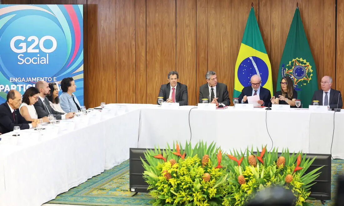 Presidente da República, Luiz Inácio Lula da Silva, durante reunião com as Lideranças dos Grupos de Engajamento do G20.