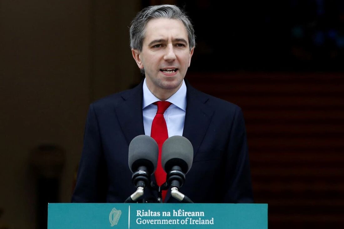 O primeiro-ministro da Irlanda, Simon Harris