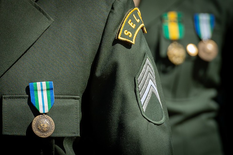 Fardamento do Exército Brasileiro durante cerimônia de Peacekeepers