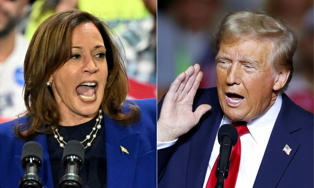 Kamala Harris e Donald Trump, candidatos à presidência dos Estados Unidos