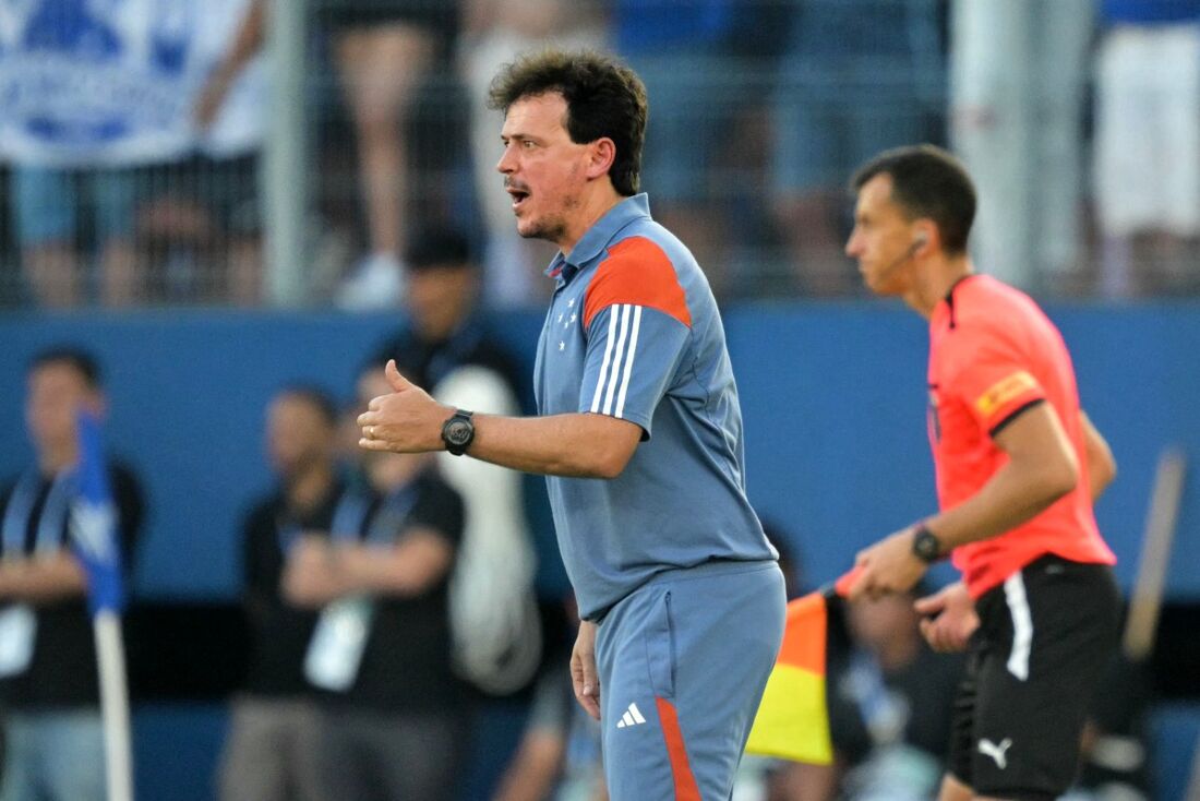 Fernando Diniz, técnico do Cruzeiro, durante a final da Sul-Americana