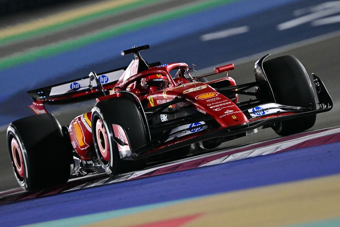 Charles Leclerc no treino livre do GP do Catar