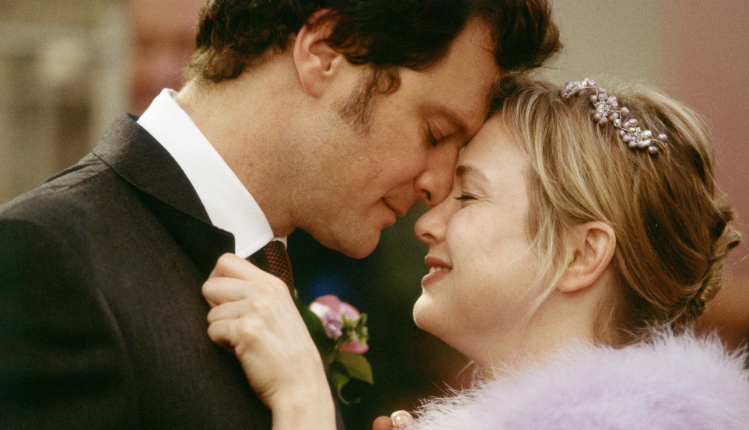 Colin Firth (Mark Darcy) e Renée Zellweger (Bridget Jones) em "Bridget Jones: No Limite da Razão" (2004)