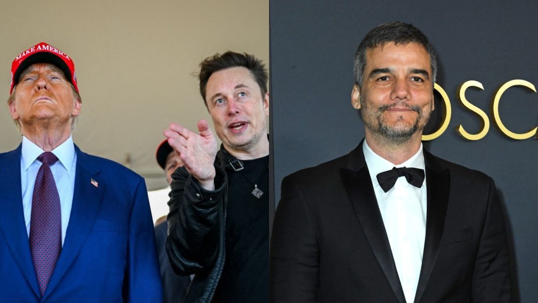 Donald Trump e Elon Musk (E), e o ator Wagner Moura (D)