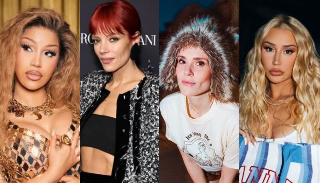 As artistas Cardi B, Lily Allen, Kate Nash e Iggy Azalea