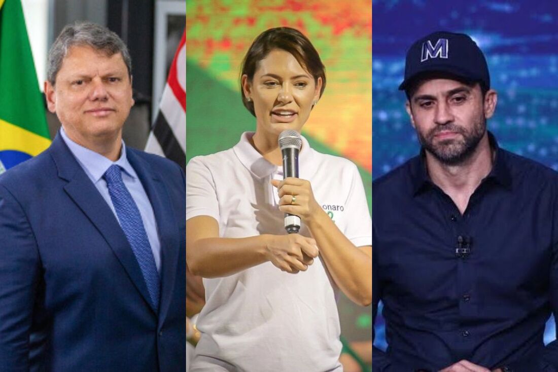 Tarcísio de Freitas, Michelle Bolsonaro e Pablo Marçal