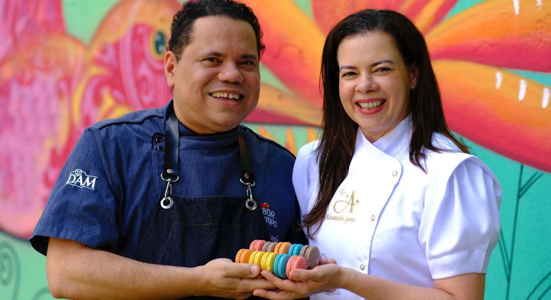 Chef Leandro Ricardo e chef confeiteira Alessandra Gomes