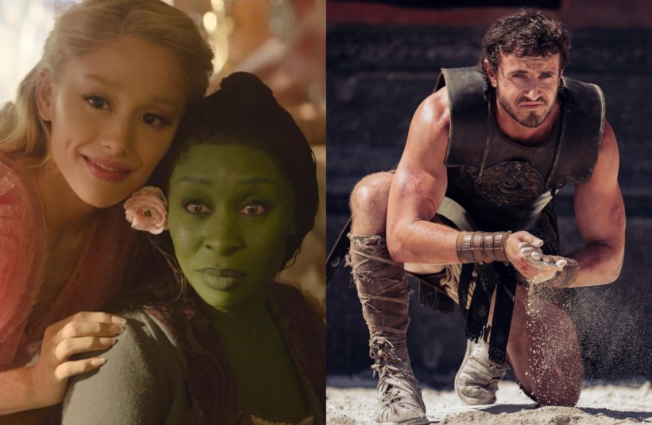 Ariana Grande e Cynthia Erivo em "Wicked" e Paul Mescal em "Gladiador II"