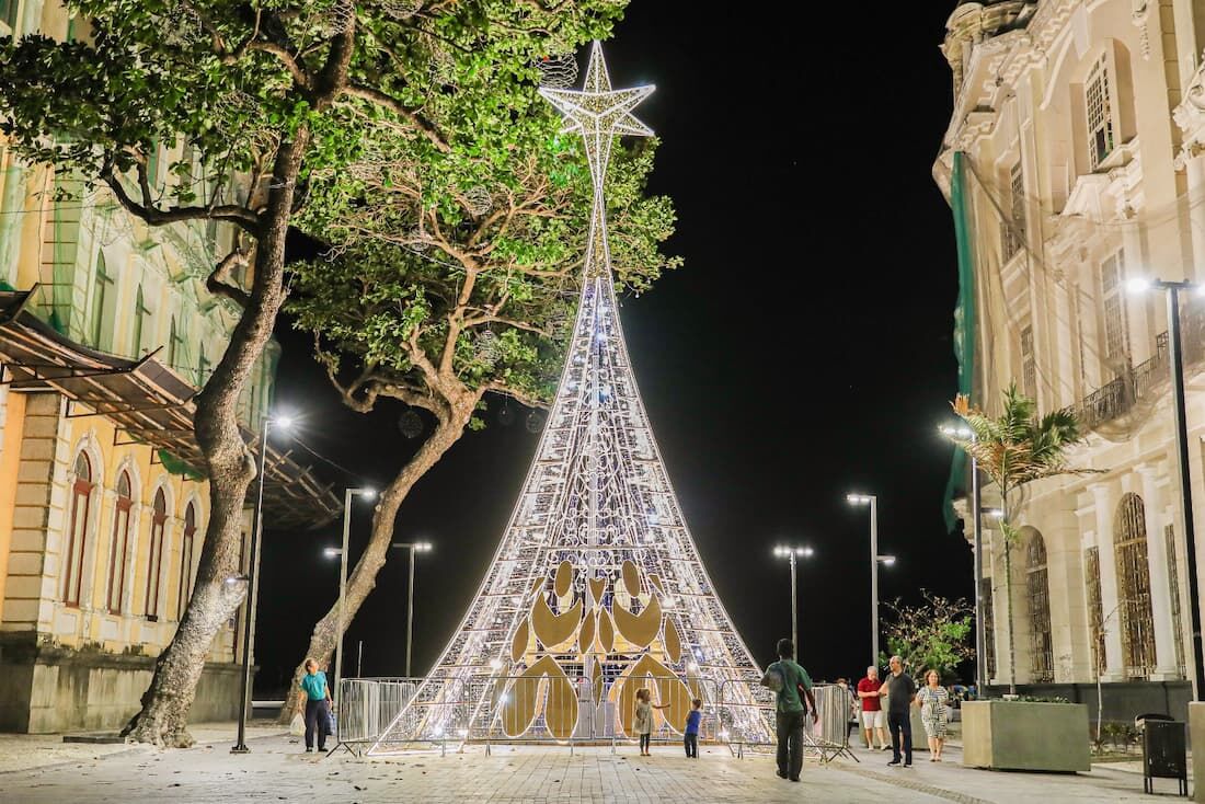 Decoração de Natal do Recife na avenida Rio Branco