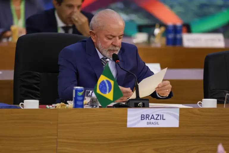 O presidente do Brasil, Luiz Inácio Lula da Silva durante segundo dia da Cúpula do G20