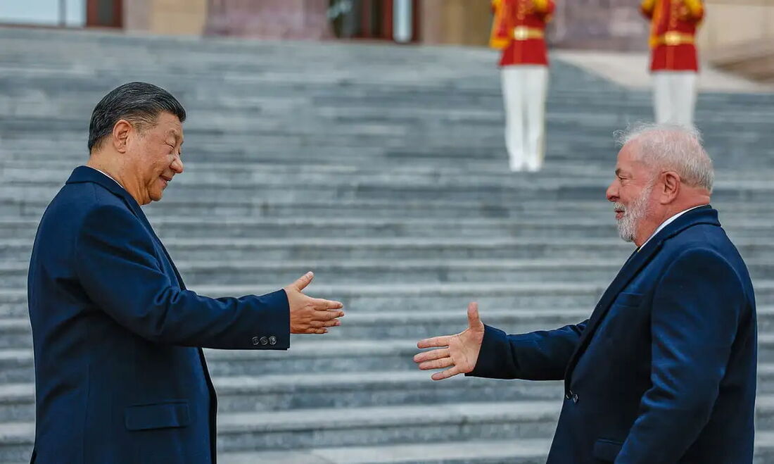 O presidente chinês, Xi Jinping, e o presidente brasileiro, Luiz Inácio Lula da Silva