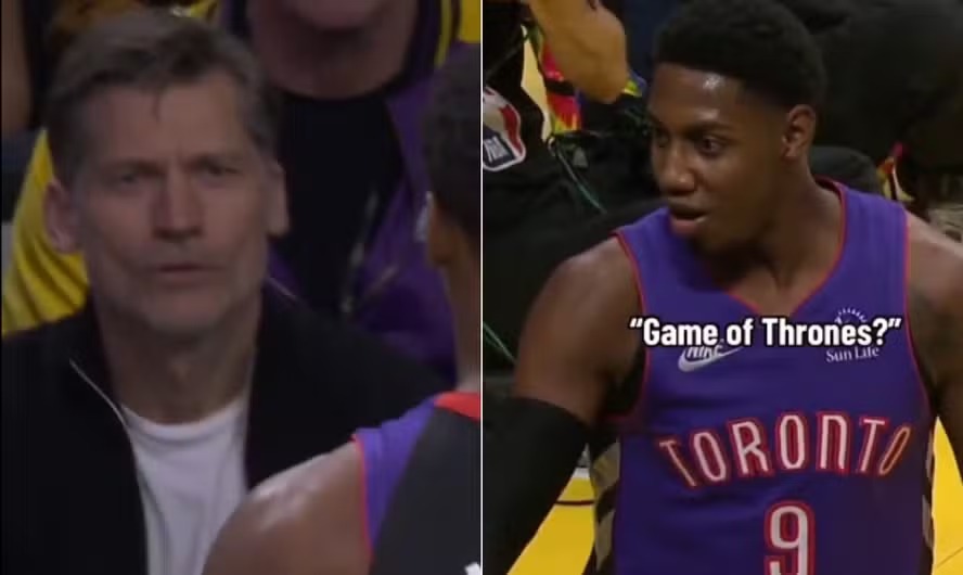 RJ Barrett foi surpreendido pela presença de Nikolaj Coster Waldau