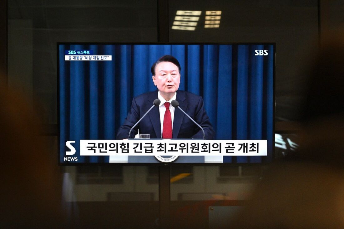 Presidente da Coreia do Sul em discurso na televisão