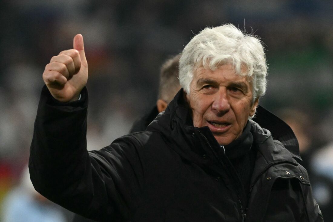 O técnico italiano da Atalanta, Gian Piero Gasperini