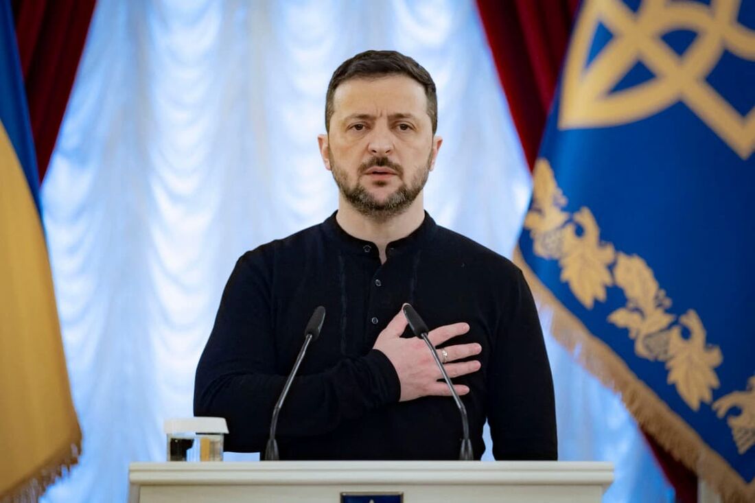 O presidente ucraniano Volodymyr Zelensky