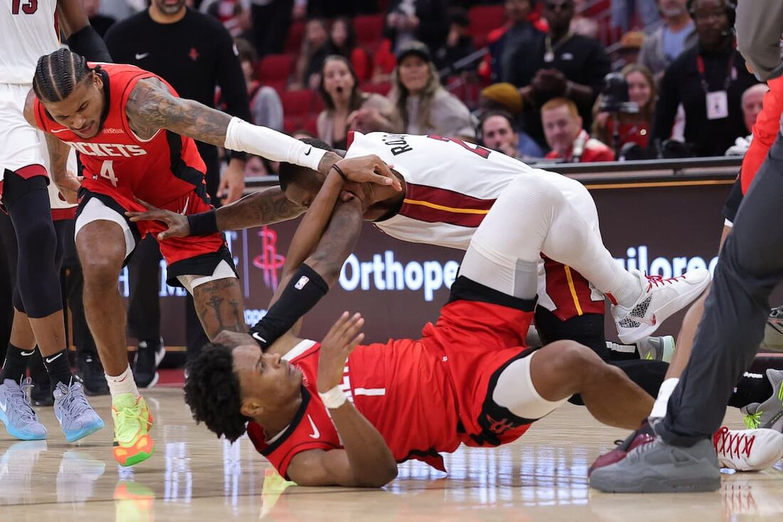 Briga generalizada marcou jogo entre Rockets e Miame Heat, nos Estados Unidos