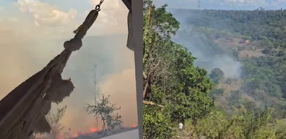 Fogo teria iniciado em área de vegetação