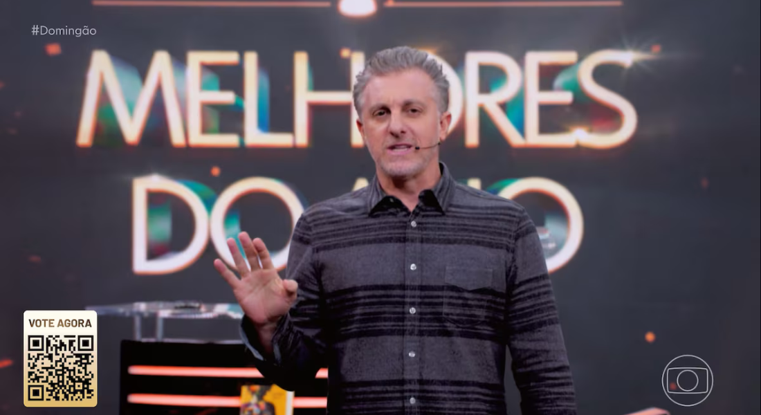 Luciano Huck no 'Melhores do Ano' do 'Domingão Com Huck' em 15 de dezembro de 2024