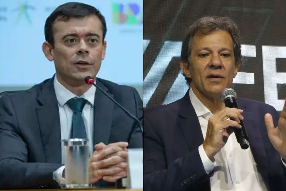 O secretário do Tesouro Nacional, Rogério Ceron, e o Ministro da Fazenda Fernando Haddad.