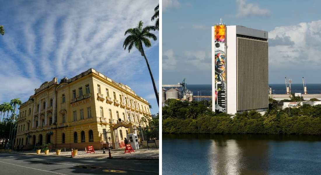 Palácio do Campo das Princesas, sede do governo estadual, e edifício-sede da Prefeitura do Recife