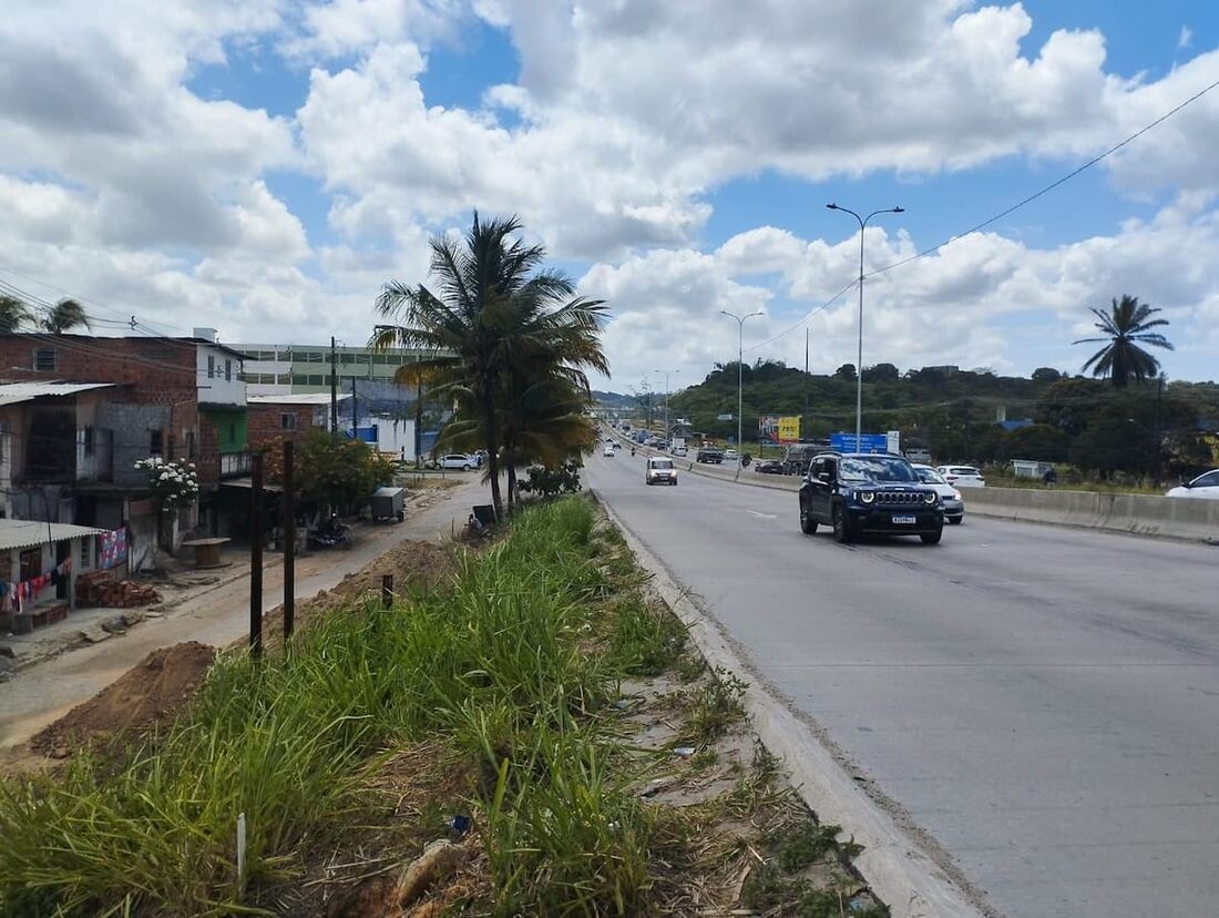 Trecho que ficará interditado a BR-232, no Curado, Zona Oeste do Recife,